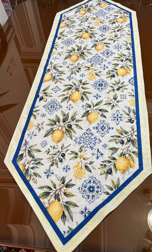 رومیزی و سفره ضدلک طرح باغ لیمو