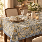 رومیزی و سفره ضدلک طرح باغ لیمو